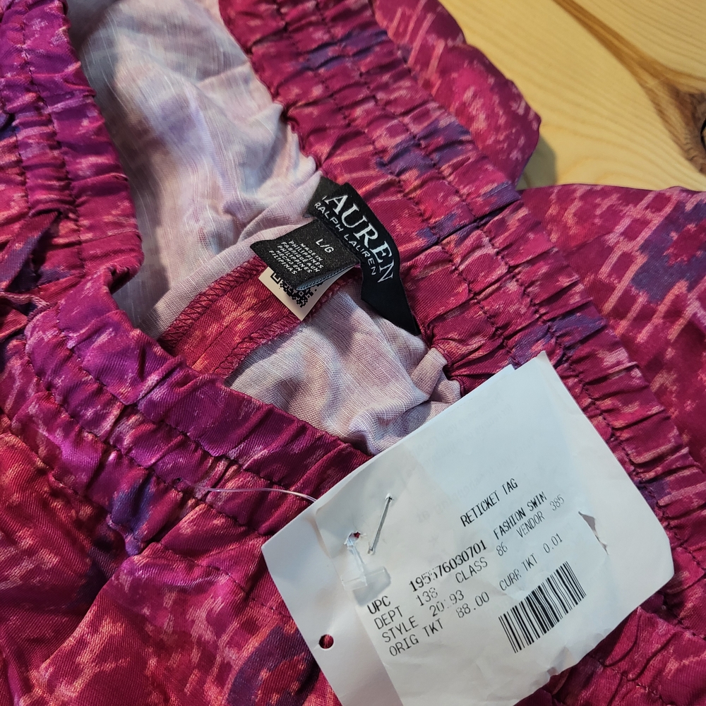 Ralph Lauren Fuchsia Patterned Lounge Pants - Picture 2 of 11